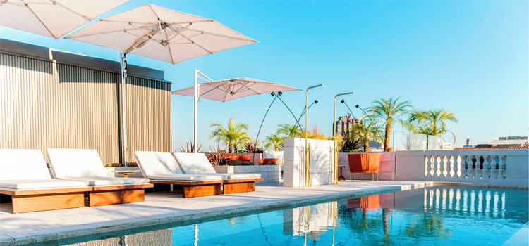 Great for rooftop pools, bars or terraces